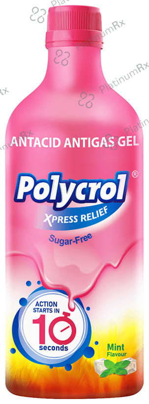 Polycrol Antacid Gel Mint Xpress Relief Sugar Free Oral Suspension 450ml