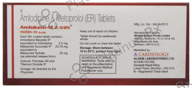 Amlokem M 2.5/25mg Tablet 10s