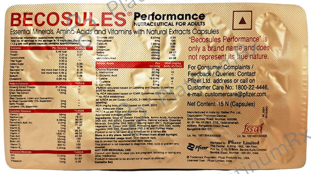 Becosules Performance Capsule 15s