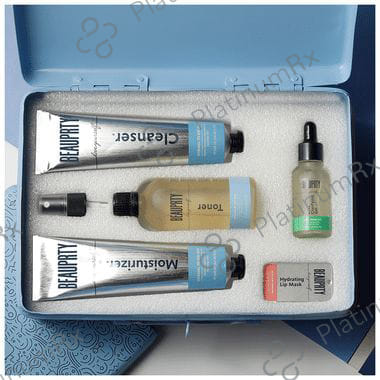 Beauprty Full Set Normal to Dry Skin, Dry Skin Face Care Routine Kit with Cleanser, Toner, Moisturizer, Acne Gel & Lip Mask