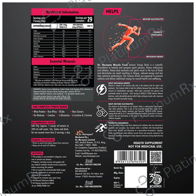 Dr. Morepen Muscle Food Isotonic Powder Litchi