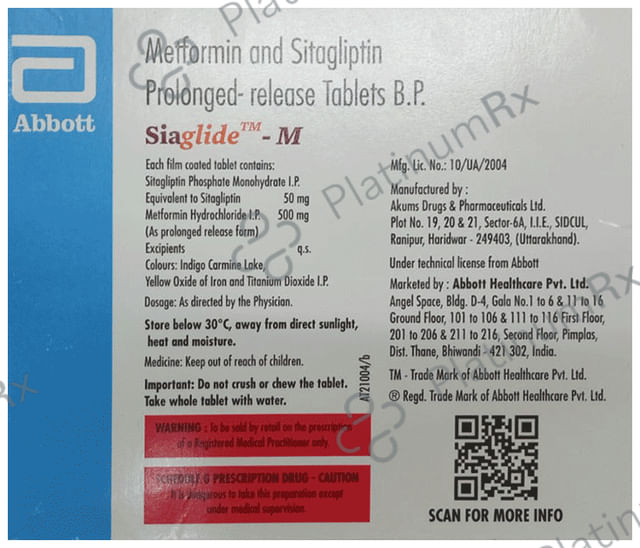 Siaglide M 50/500mg Tablet SR 15s