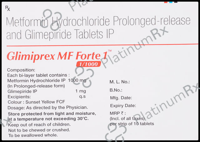 Glimiprex MF Forte 1/1000mg PR Tablet 10s