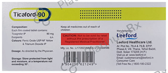 Ticaford 90mg Tablet 14s
