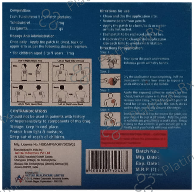 Tulomax 1.0 Transdermal Patch