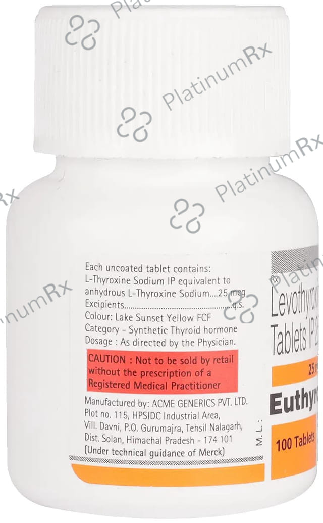 Euthyrox 25mcg Tablet 100s