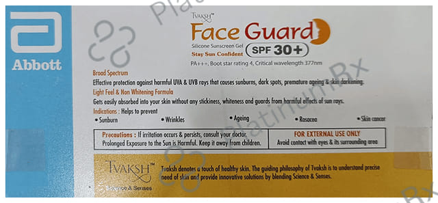Tvaksh Face Guard Silicone SPF 30 PA+++ Sunscreen Gel 30gm