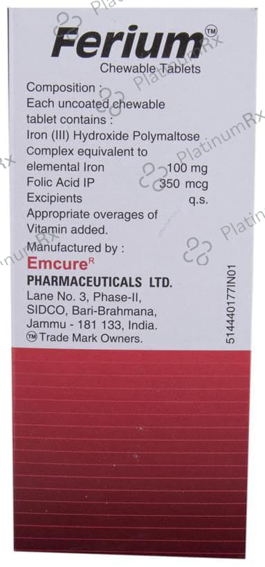 Ferium Chewable 100mg/350mcg Tablet 10s