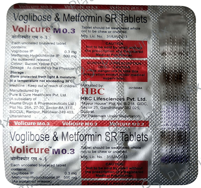 Volicure M 500/0.3mg Tablet SR 15s