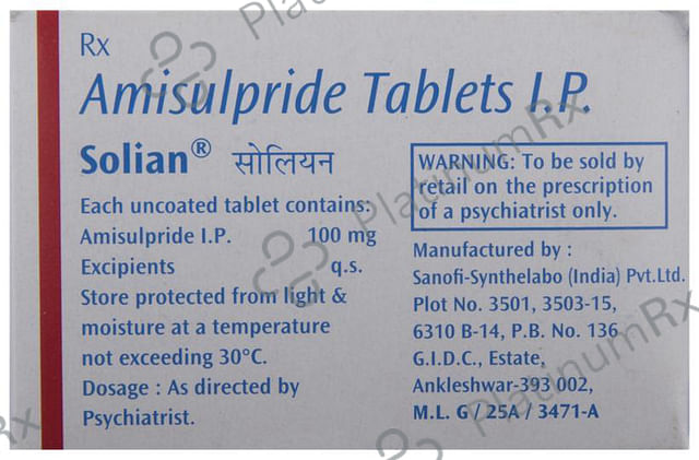 Solian 100mg Tablet 10s