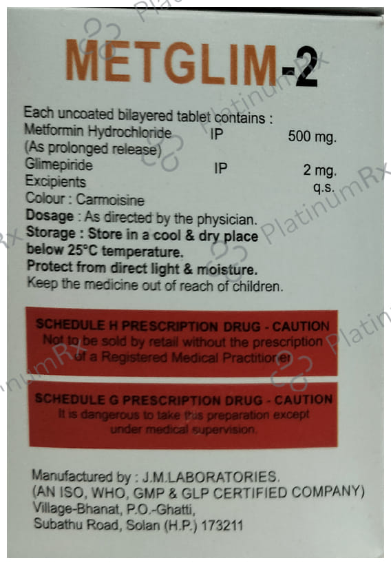 Metglim 2 Tablet PR
