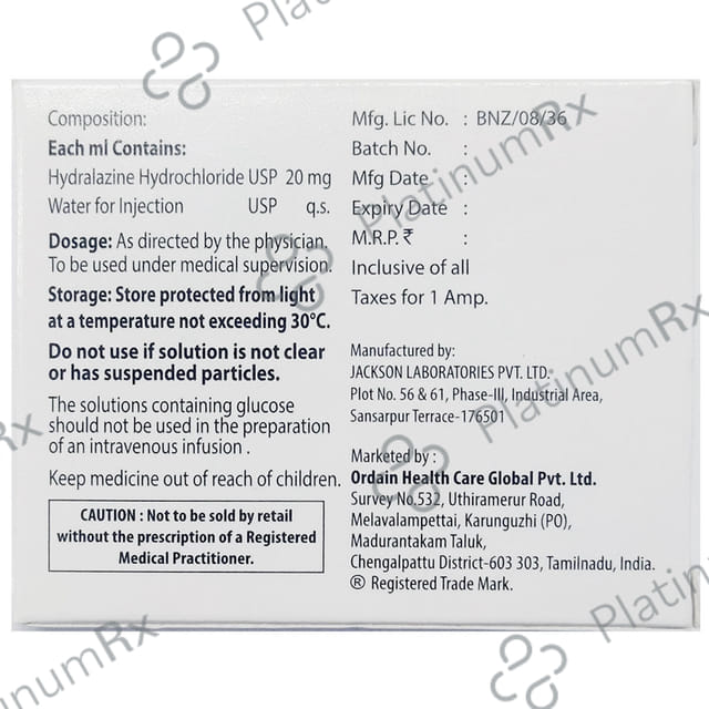 Apresol 20mg Injection 5X1ml