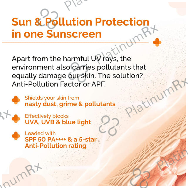 The Derma Co 1% Hyaluronic Sunscreen SPF 50 PA++++ Aqua Gel 30 gm