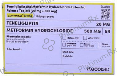 Gliptinaid M 500/20mg Tablet ER 10s
