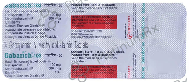 Gabarich 100mg/500mcg Tablet