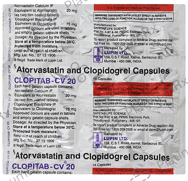 Clopitab CV 20/75mg Capsule 15s