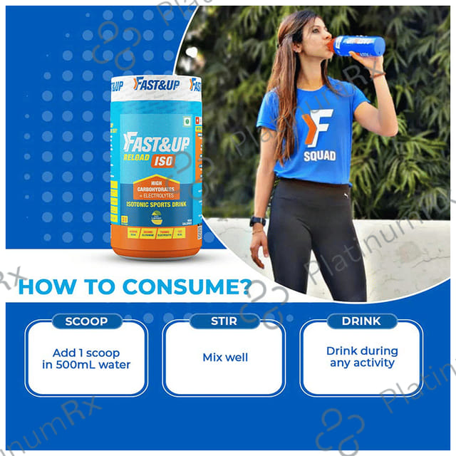 Fast&Up Reload Isotonic Sports Drink with High Carbohydrates and Electrolytes Lemon