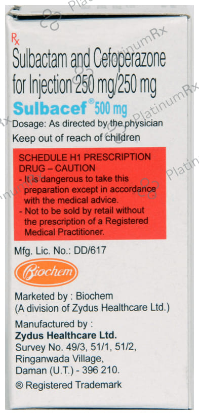 Sulbacef 250mg/250mg Injection