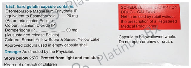 Esomac D 30/20mg Capsule SR 10s