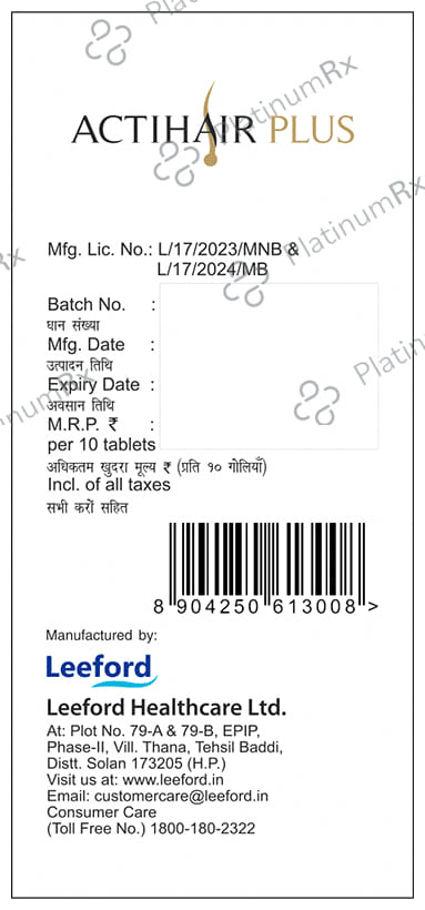 Actihair Plus Tablet 10s