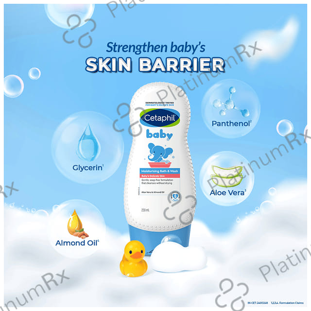 Cetaphil Baby Moisturising Bath & Wash with Aloe Vera & Almond Oil 230ml