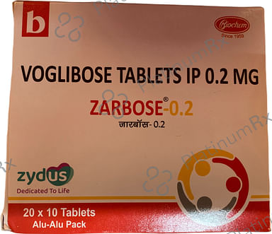 Zarbose 0.2mg Tablet 10S