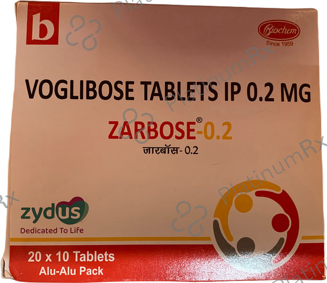 Zarbose 0.2mg Tablet 10S