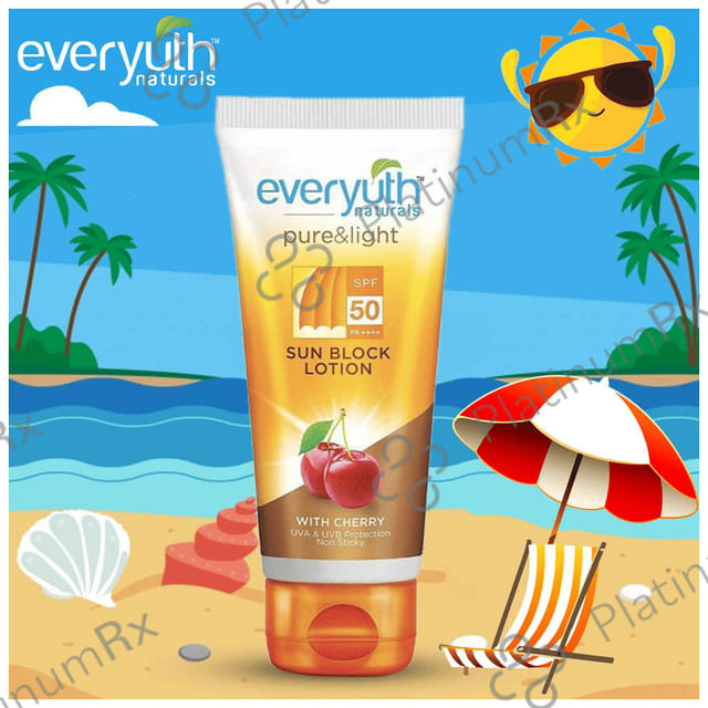 Everyuth Naturals Pure & Light Sun Block SPF 50 Lotion 50gm