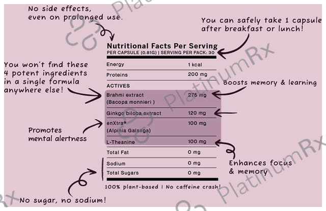 Setu Mind:Focus Veg Capsule with L-Theanine, Brahmi & Ginkgo Biloba