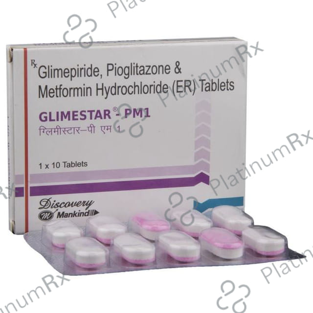 Glimestar PM 1/500/15mg Tablet ER 10s
