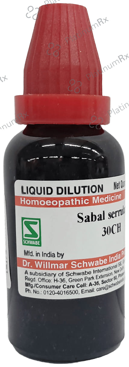 Dr Willmar Schwabe India Sabal Serrulata Dilution 30 CH