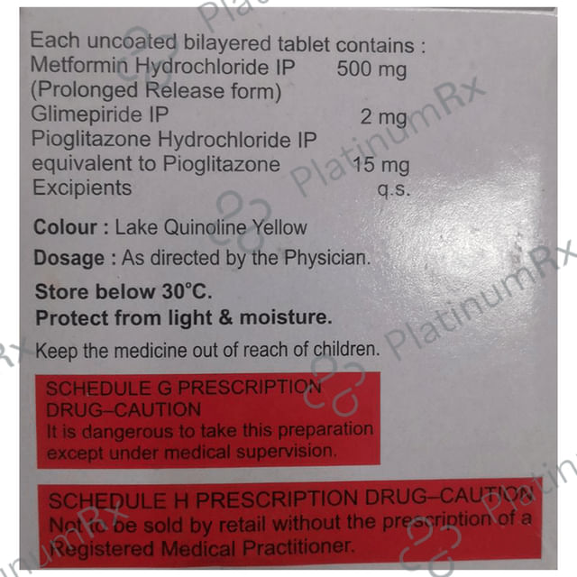 Jubiglim Trio 2 2/500/15mg Tablet PR 10s