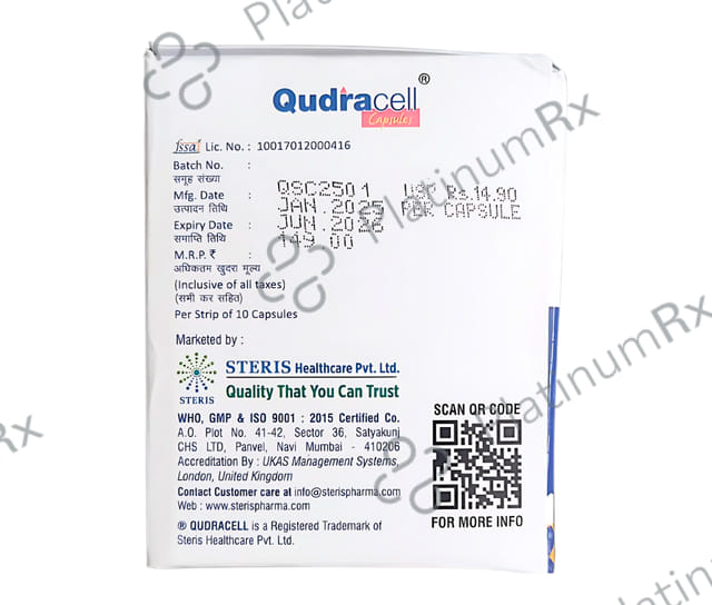 Qudracell Cissus 500mg Quadrangularis Capsule 10s