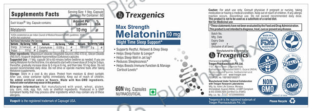 Trexgenics Melatonin 10mg Veg Capsule