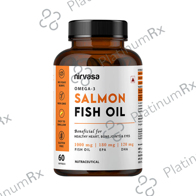Nirvasa Omega-3 Salmon Fish Oil Softgel (60 Each) 1 Bottle
