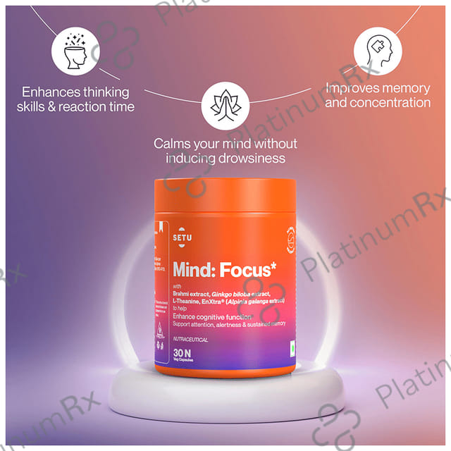Setu Mind:Focus Veg Capsule with L-Theanine, Brahmi & Ginkgo Biloba