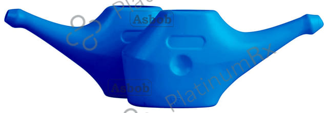 Asbob Healthcare Unbreakable Plastic Neti Pot, Nasal Wash Blue