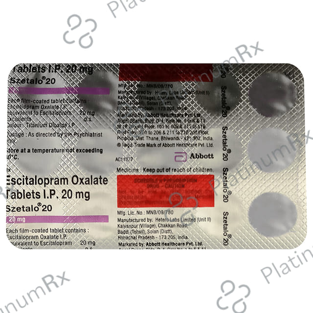 Szetalo 20mg Tablet 15s