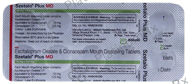 Szetalo Plus 0.5/10mg Tablet MD 10s