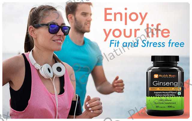 Health Mart Ginseng 500mg Capsule for Energy, Performance & Focus
