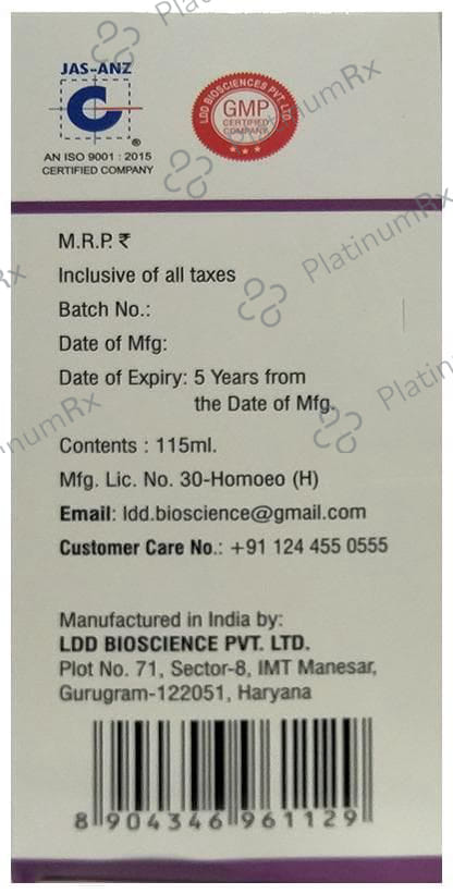LDD Bioscience Mensol Plus Syrup 115 ml