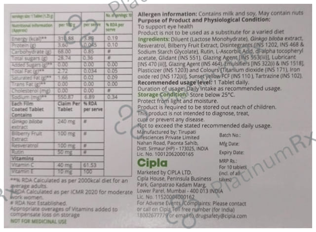 Fit Eye Tablet 10s