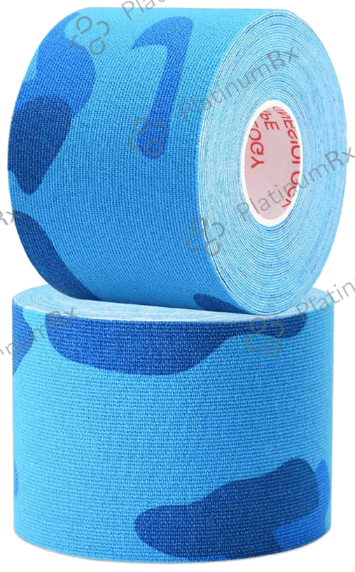 Healthtrek Printed Kinesiology Tape for Physiotherapy Blue