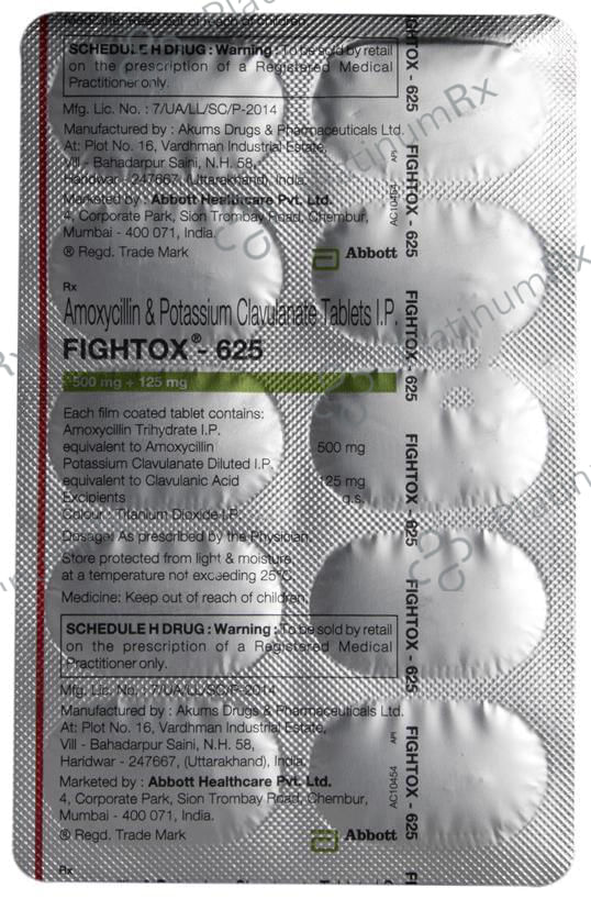 Fightox 500/125mg Tablet 10s