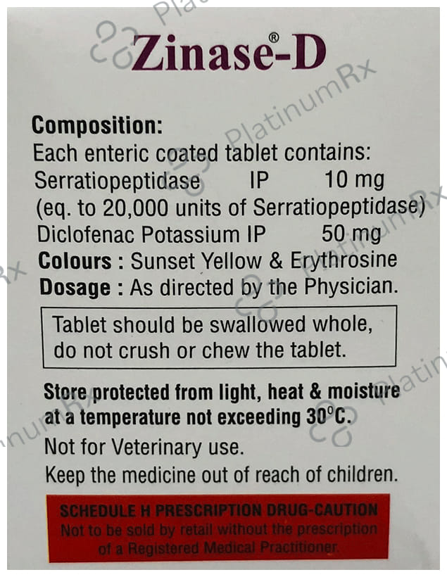 Zinase D 50/10mg Tablet 15s