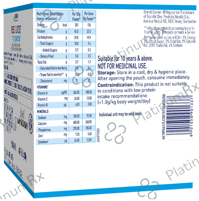 Nestle Resource High Protein Sachet (50gm Each) Vanilla