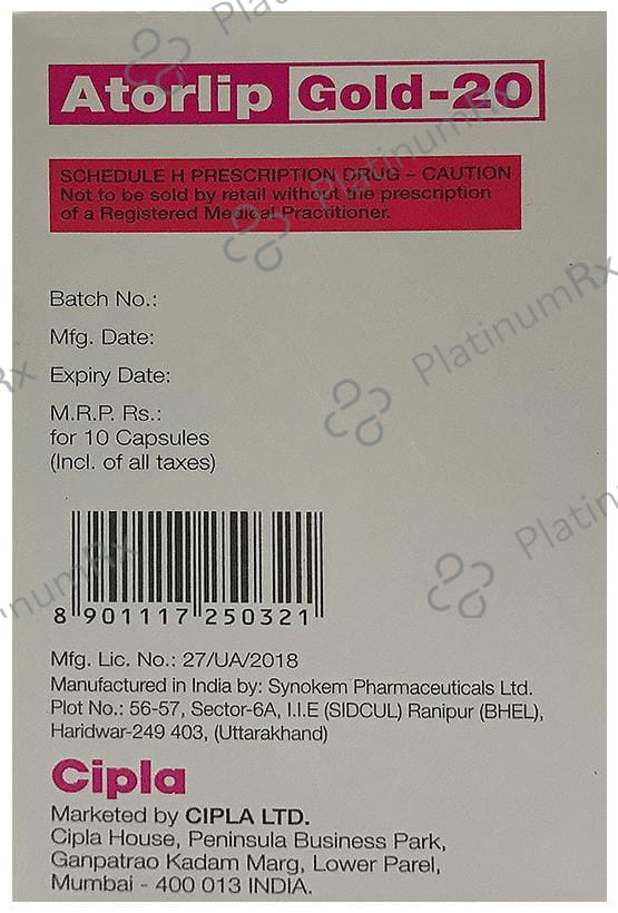 Atorlip Gold 20/75/75mg Capsule 10s