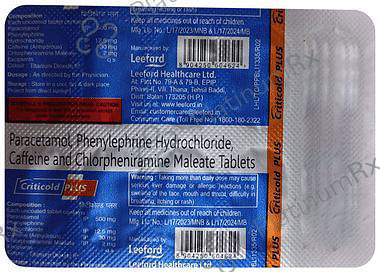 Criticold Plus Tablet 30/ 2/500/12.5