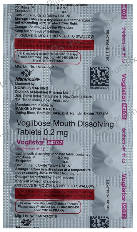Voglistar MD 0.2mg Tablet 15s