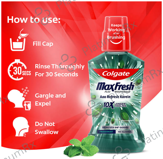 Colgate Fresh Mint MaxFresh Plax Antibacterial Mouth Wash 250ml